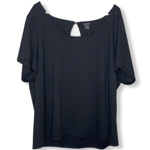NWT Torrid Solid Black stretchy keyhole scoop neck top